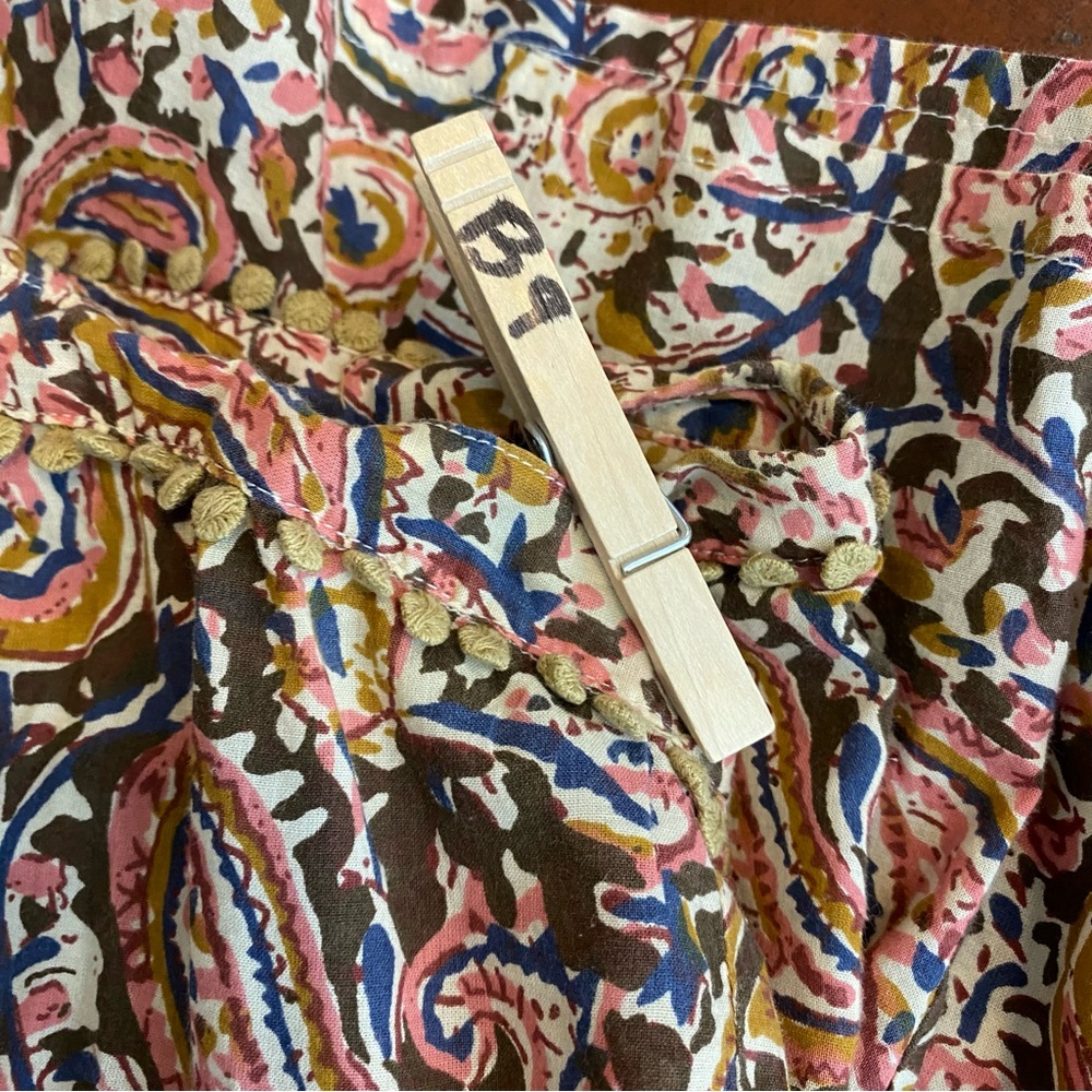 Floral Paisley Ruffle Strap Tank Top - Brown Multi - Picture 9 of 11